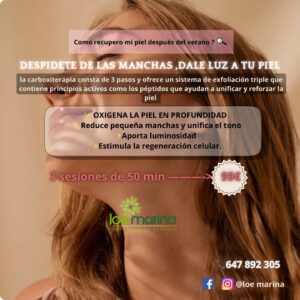 Despidete de las manchas. 3 sesiones de Carboxiterapia